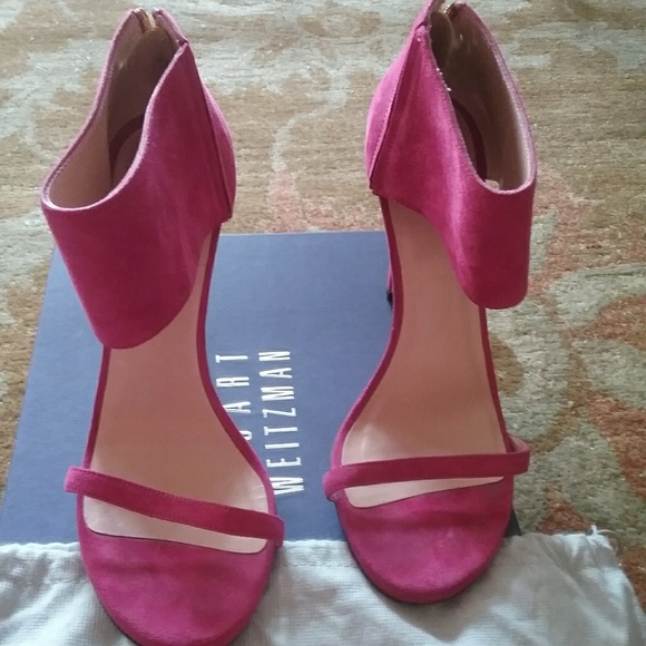 Stuart Weitzman Shoes - STUART WEITZMAN Pink Suede Sandals